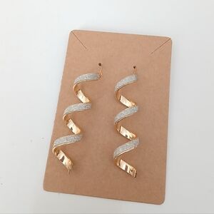 Fashion Jewelry Gold and Silver Spiral Earrings